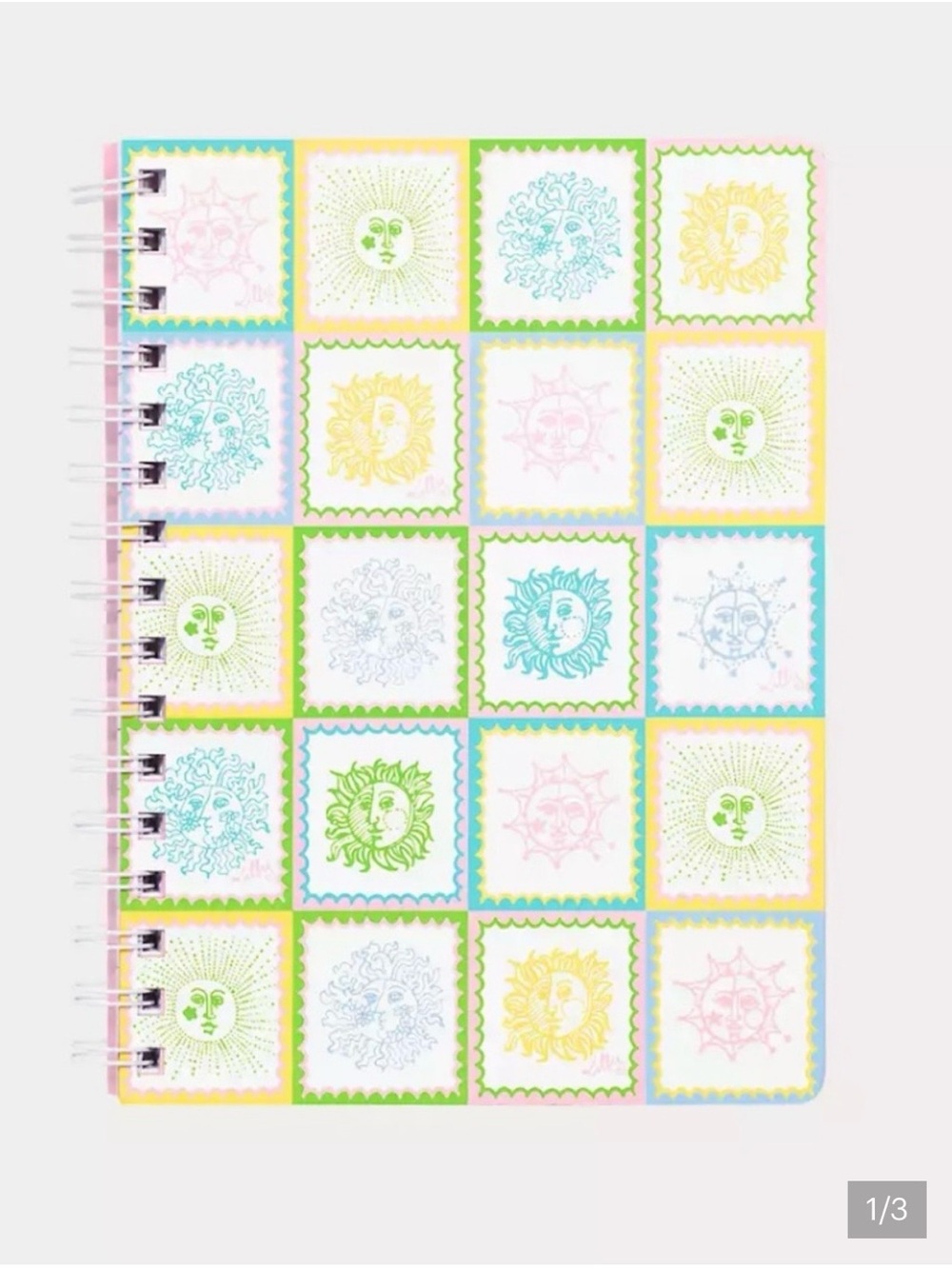 Lilly Pulitzer Pastel Sun & Moon Grid Spiral Notebook